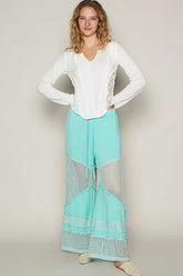 POL Drawstring Elastic Waistband Wide-Leg Pants OutfitFlow